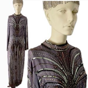 ASOS DESIGN maxi dress with art nouveau embellishment NWOT Beads & Sequins ❤️